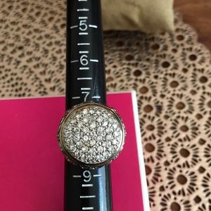 New Sterling silver cluster ring w/gold accent